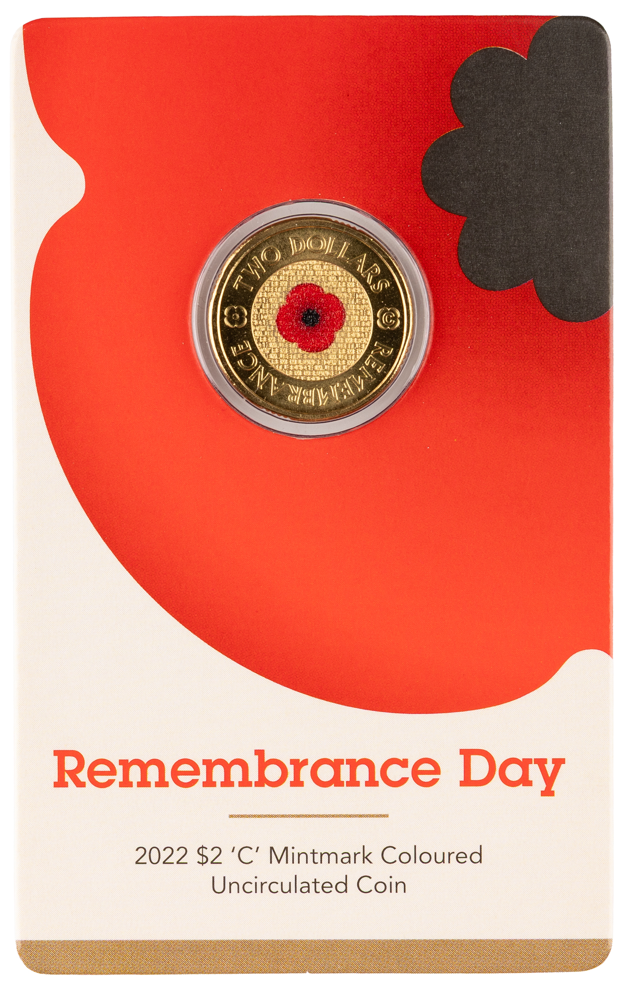 87 · Elizabeth II, Remembrance Day Red Poppy 10TH Anniversary, Two Dollars, 2022-C,  UNC
