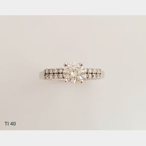 STERLING SILVER RING WITH CUBICS DOUBLE ROW - 50692/345