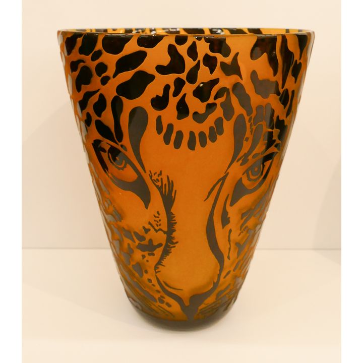 Correia Limited Edition Glass Leopard Vase- 8.5''