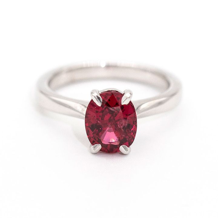 2.49ct Bright Red Spinel 18ct Gold Ring