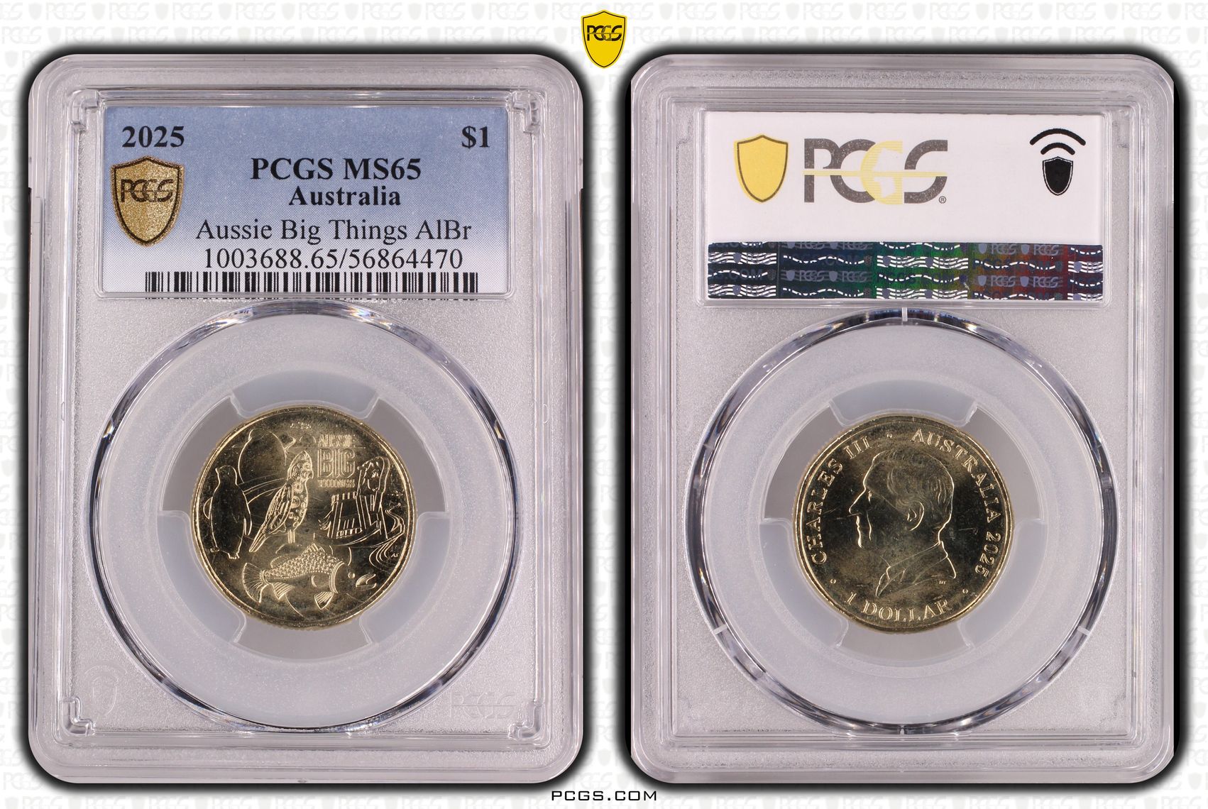 Aussie Big Things AlBr T-2, One Dollar, 2025, MS65