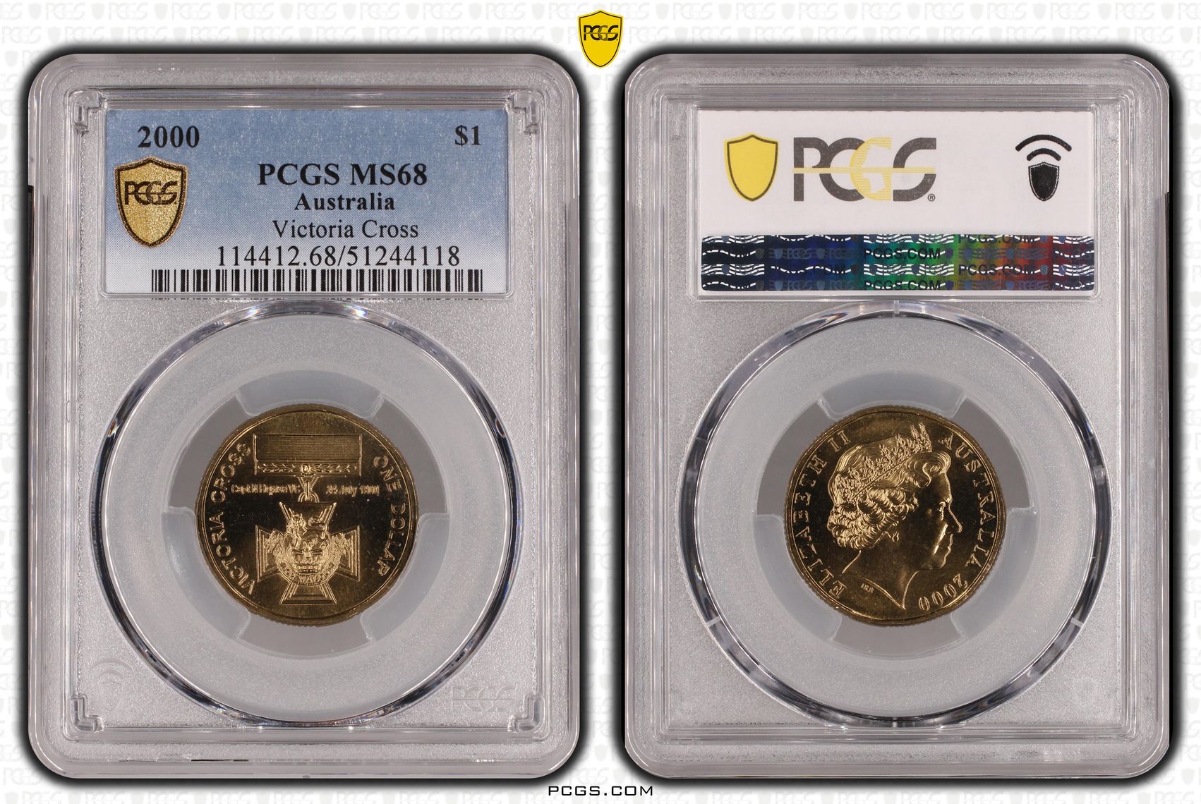 Victoria Cross, One Dollar, 2000, PCGS MS68