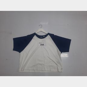 LEVI S WOMEN S GRAPHIC RINGER MINI TEE - WHITE BLUE - BLUE - WOMEN LARGE