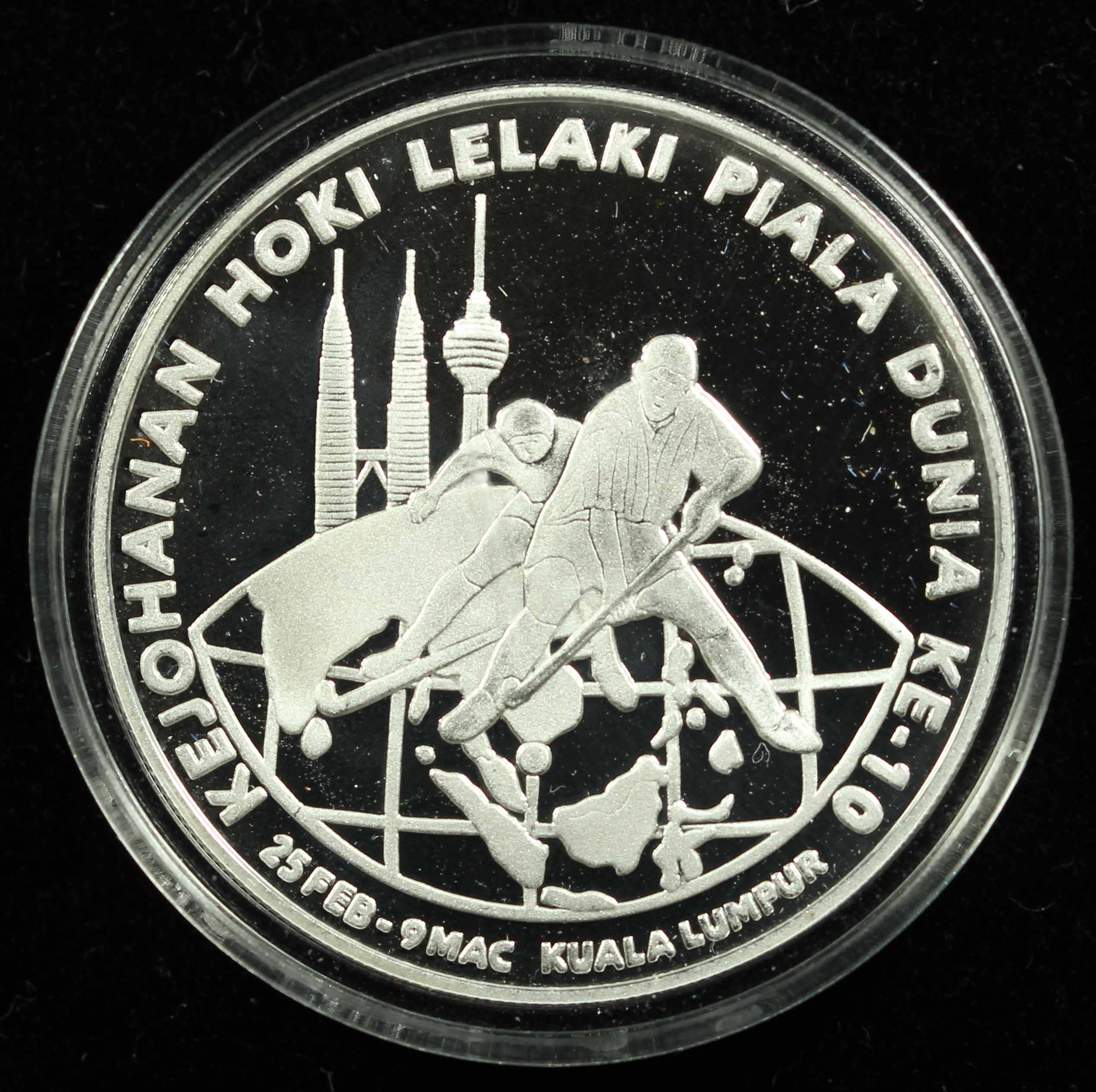 Malaysia, 2002, 10 Ringgit, 10th Men's Hockey World Cup, Silver