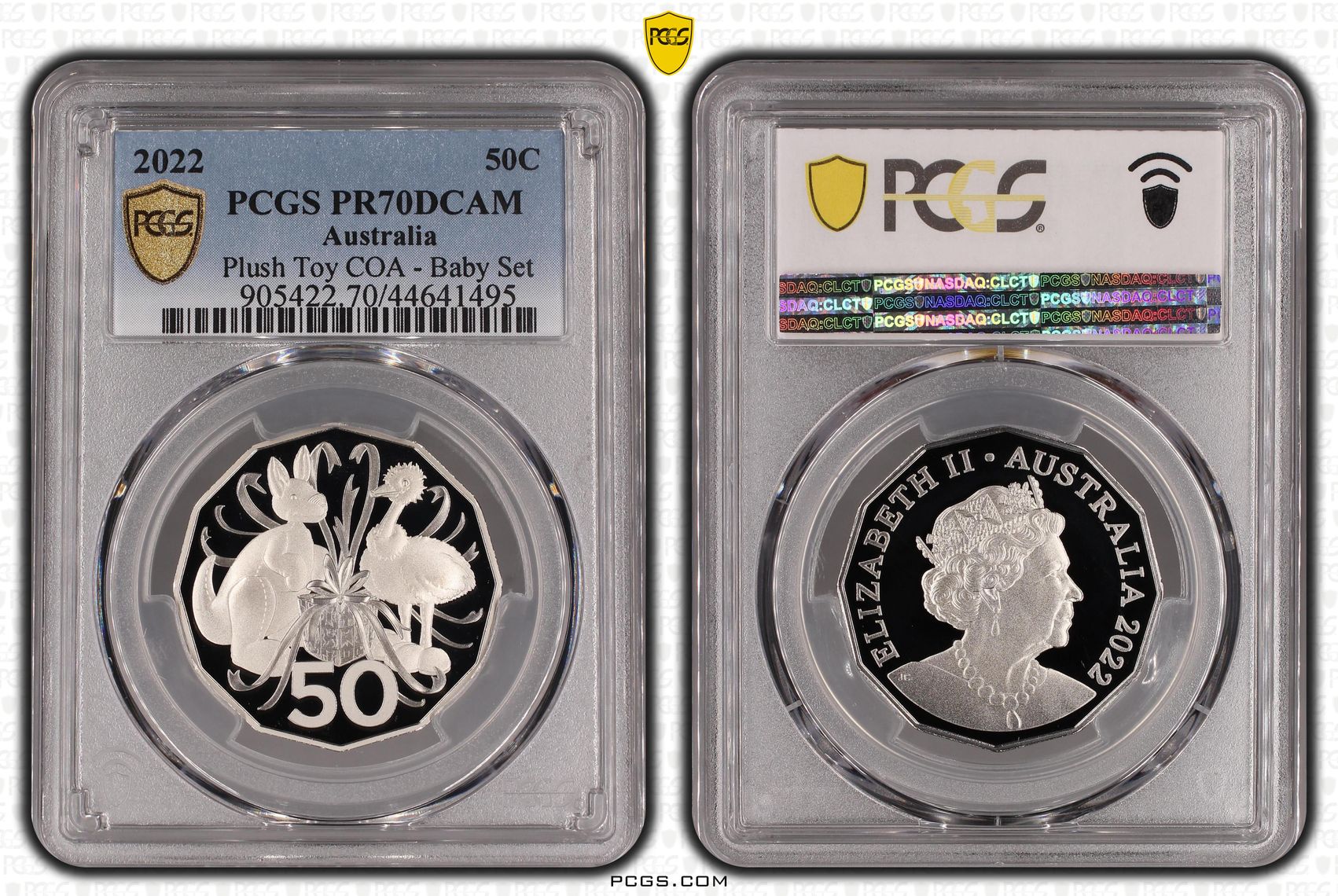 Elizabeth II, Plush Toy, Fifty Cent, 2022, PCGS PR 70DCAM