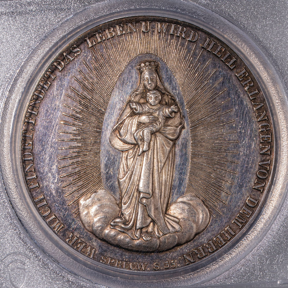 1935年オーストリアマリアツェルの聖母子像 5シュリング PCGS認証 ドイツ帝国-German Empire. PCGS SP61. 極美/未. AU. プロシア 聖母子