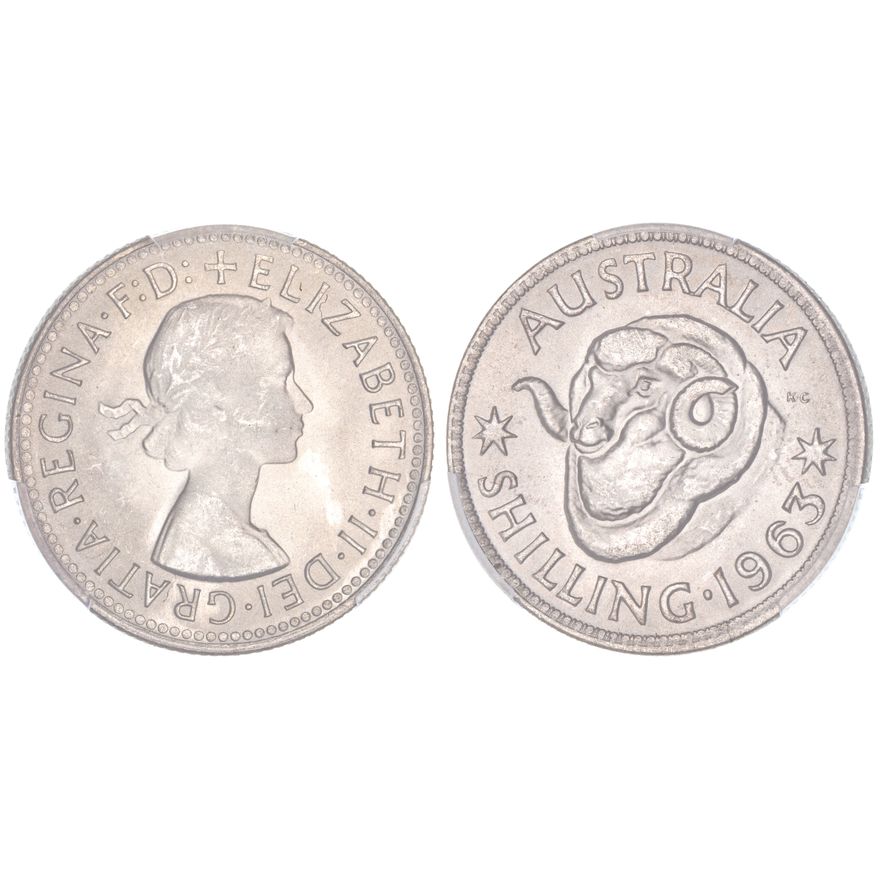 Elizabeth II, Shilling, 1963, PCGS MS 66