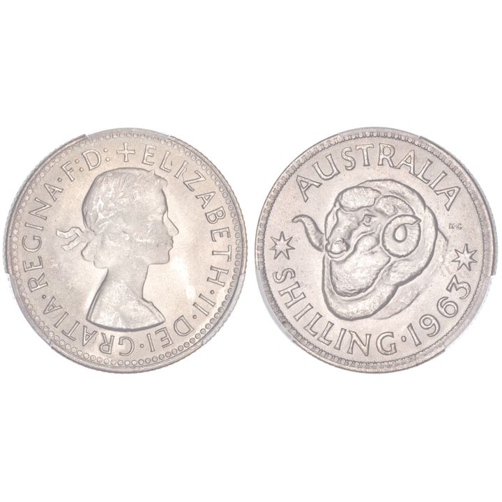 Elizabeth II, Shilling, 1963, PCGS MS 66