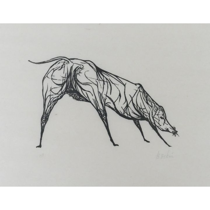 Leonard Baskin ''Canine'' Woodcut