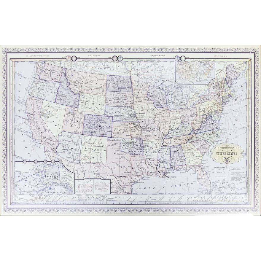 Official Comprehensive Map of the United States 1885-1889