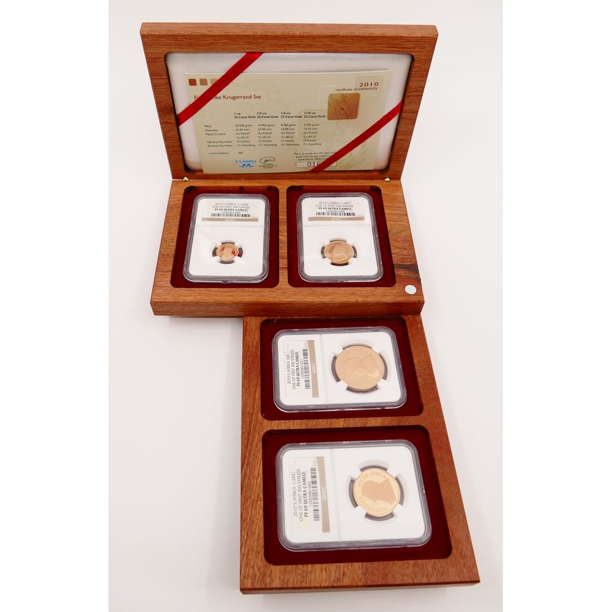 South Africa Gold First Strike Proof Krugerrand Set 2010, NGC PF69 Ultra Cameo