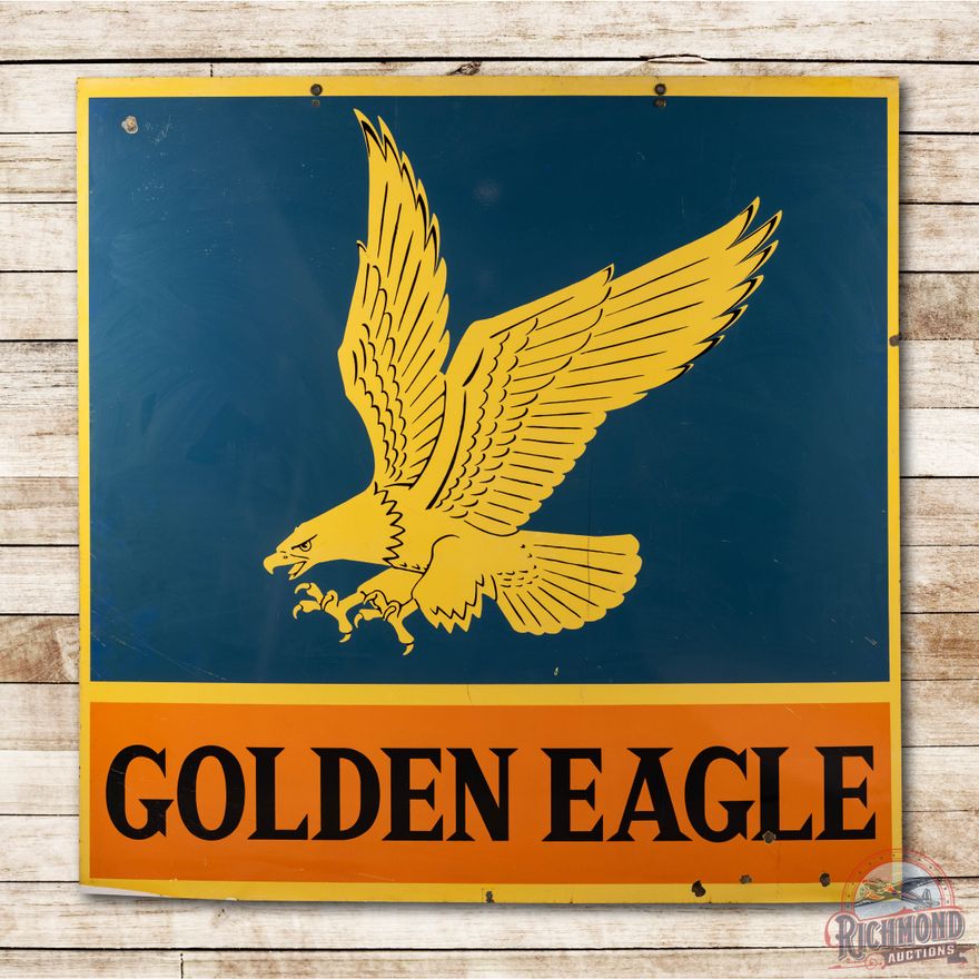 6' Golden Eagle Double Sided Porcelain ID Sign w/ Eagle Logo