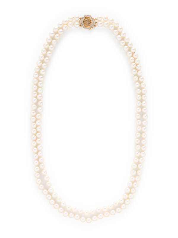 DOUBLE STRAND CULTURED PEARL NECKLACE