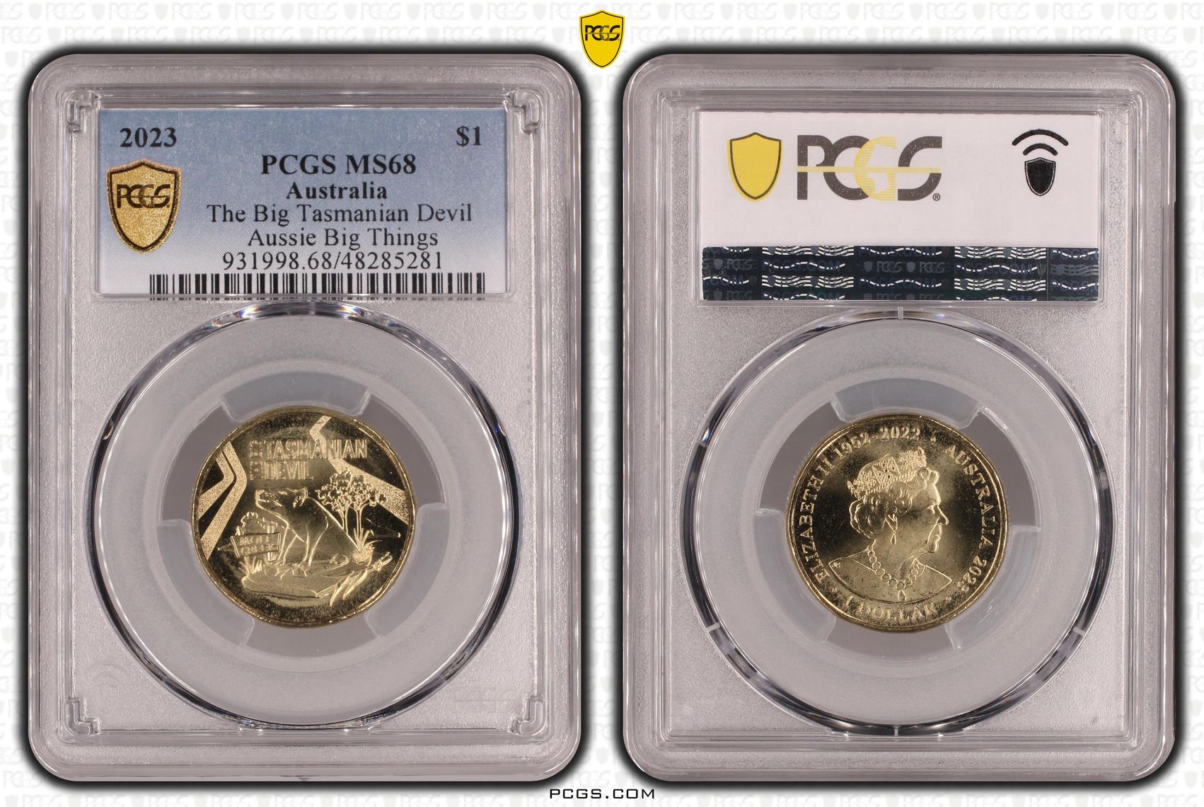 Elizabeth II, The Big Tasmanian Devil Aussie Big Things , One Dollar, 2023, PCGS MS68