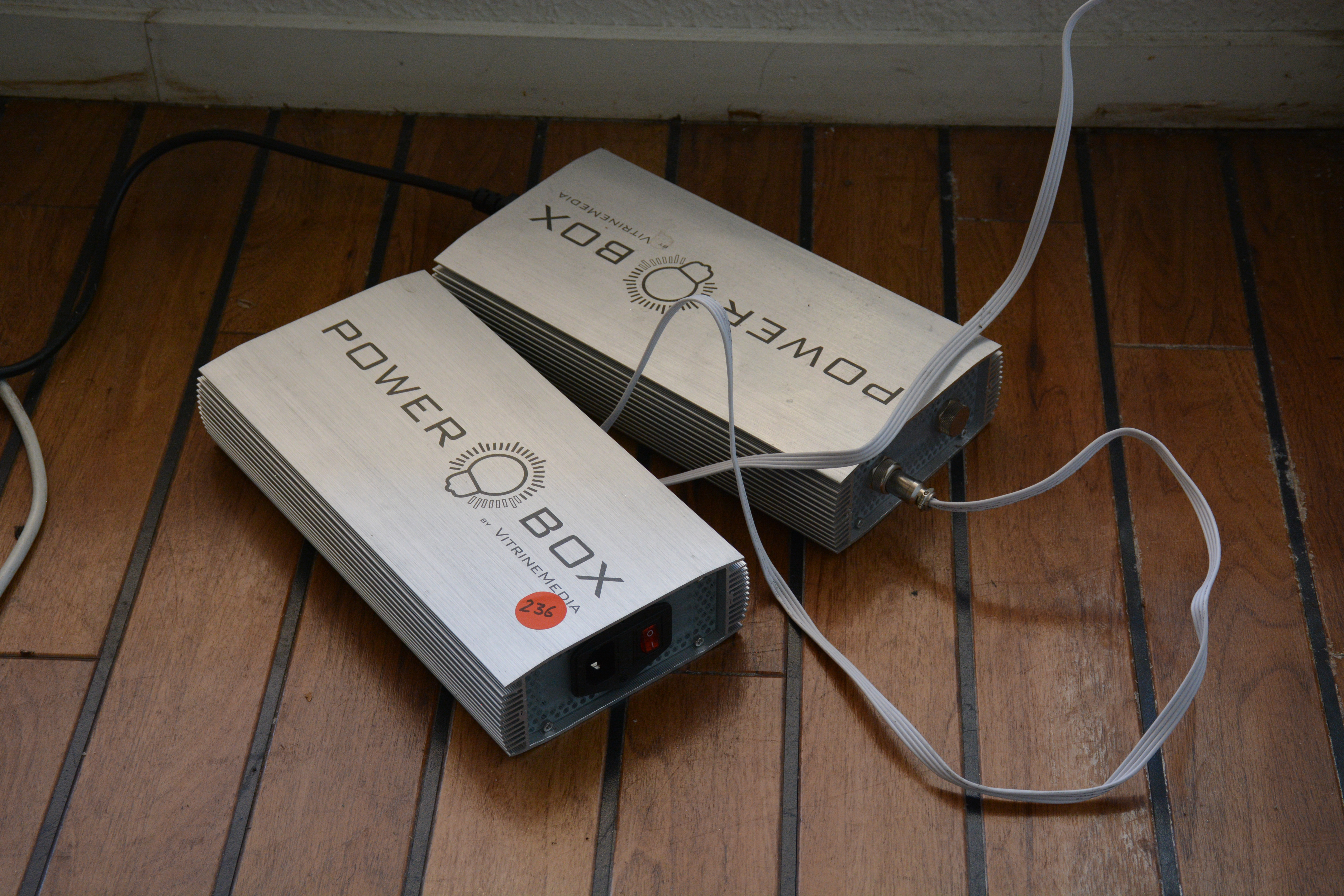 Vitrine Media Power Boxes x 2 — sold at auction in New Zealand for $45