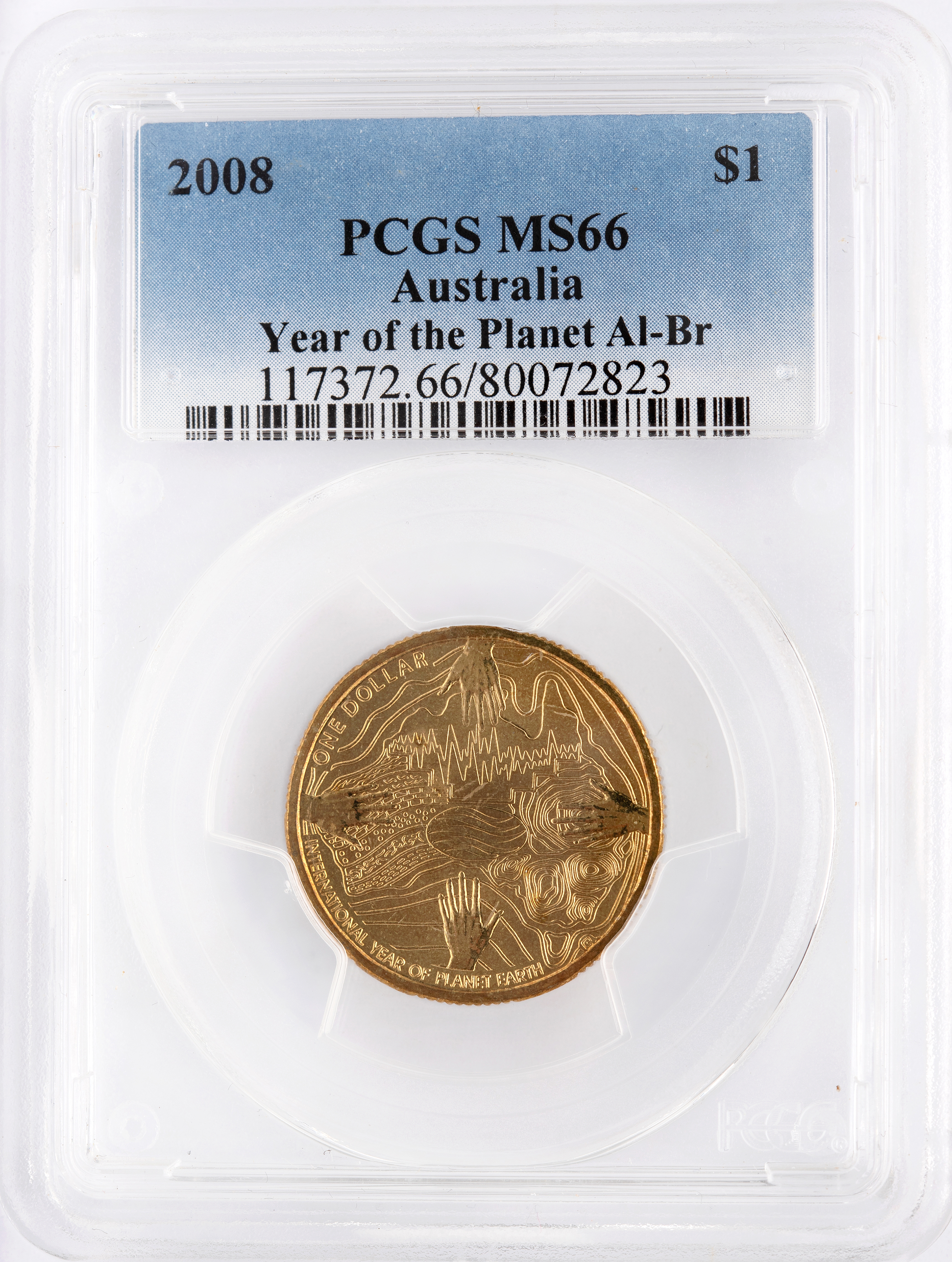 Year of the Planet Al-Bronze, One Dollar, 2008, PCGS MS66