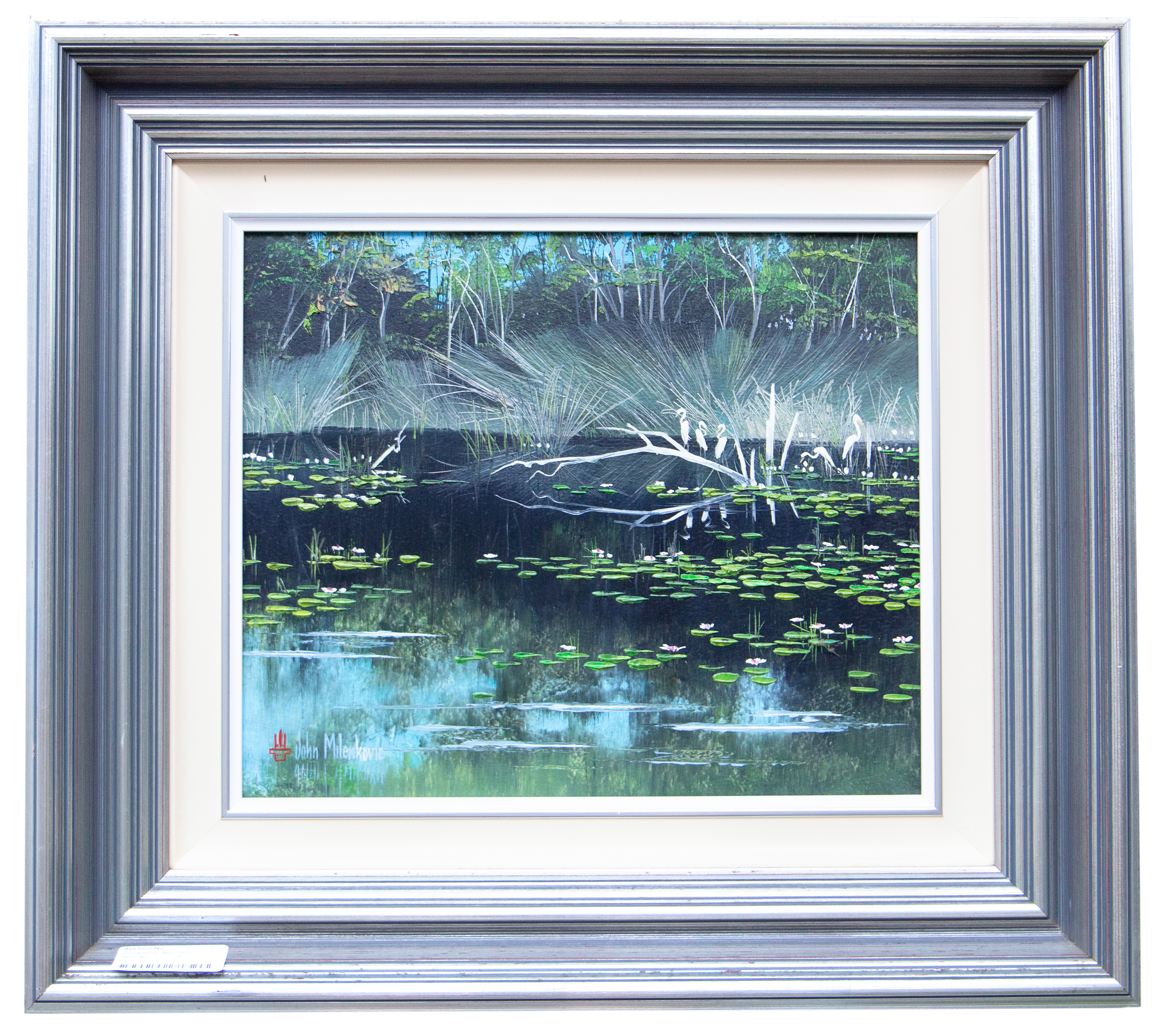 197 · John Milenkovic (1950-), 'Billabong with Egrets',