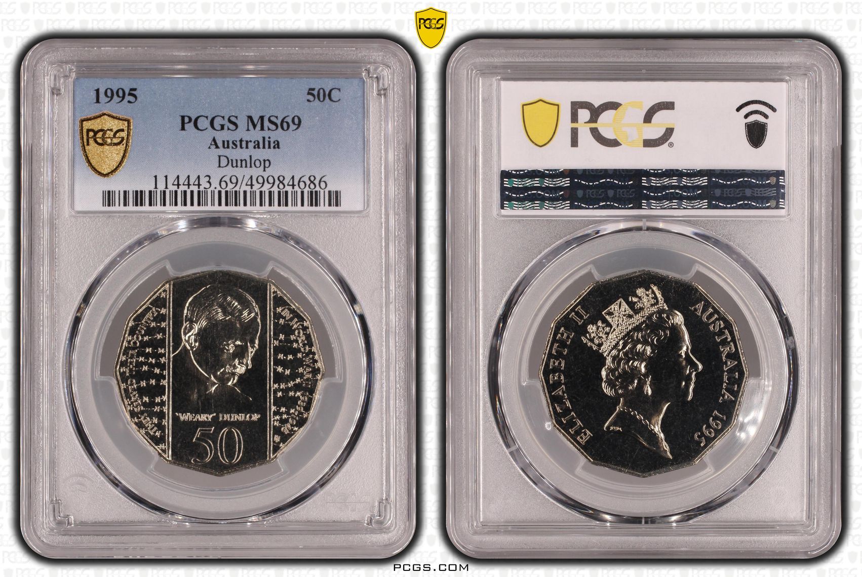 Dunlop, Fifty Cent, 1995, PCGS MS69
