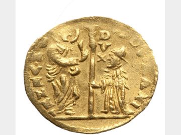 (1789-1797) Italian Venetian Ludovico Manin Gold Zecchino 1 Ducat Coin.