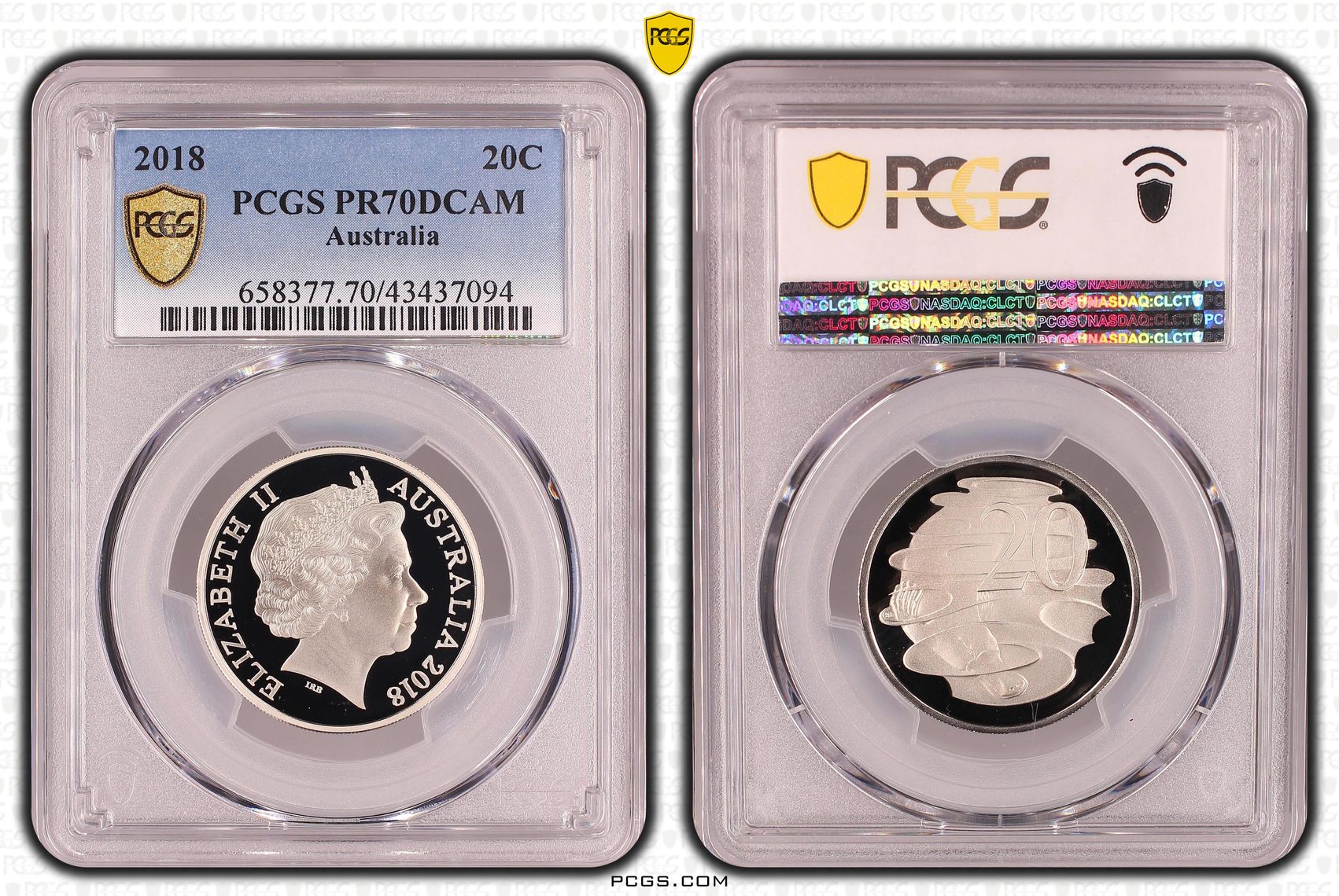 Twenty Cent, 2018, PCGS PR70DCAM