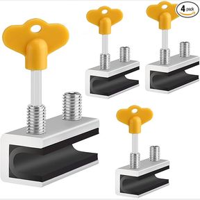 Window Locks, 4 Sets Sliding Security Locks with Key for Vertical & Horizontal Windows, Sliding Doors, Adjustable Stoppers for Home & Office