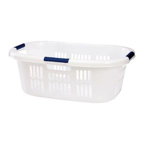 RUBBERMAID HIP-HUGGER WHITE PLASTIC LAUNDRY BASKET