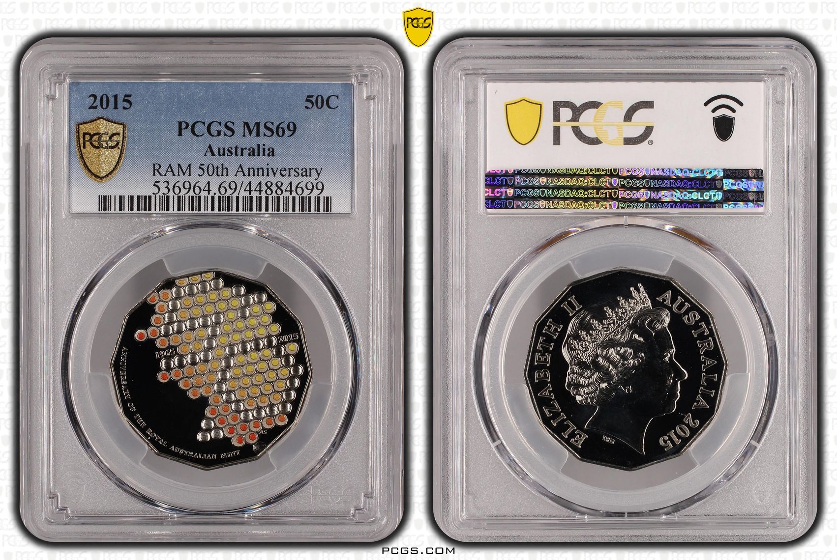 RAM 50th Anniversary, Fifty Cent, 2015, PCGS MS69