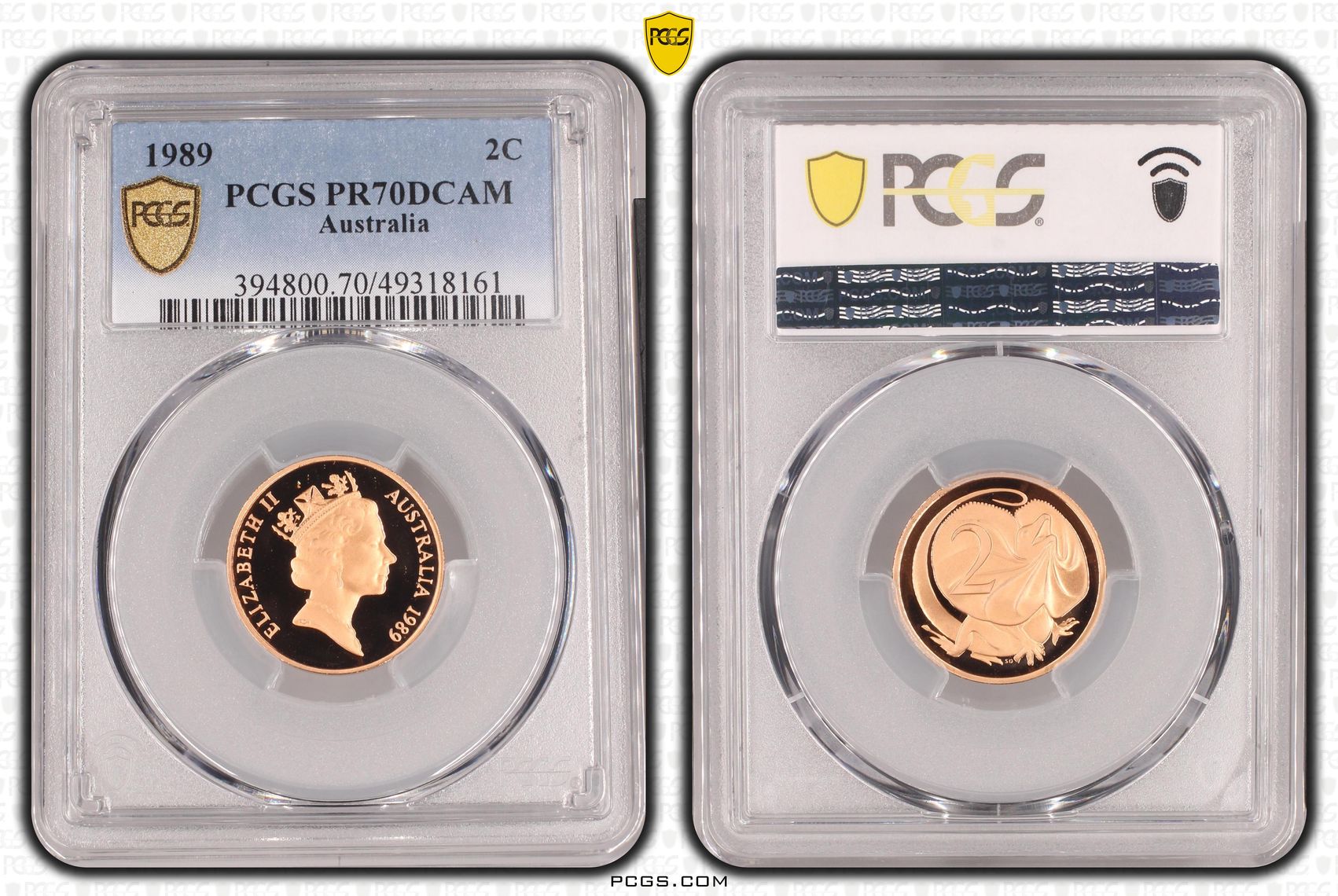 Elizabeth II, Two Cent, 1989, PCGS PR70DCAM
