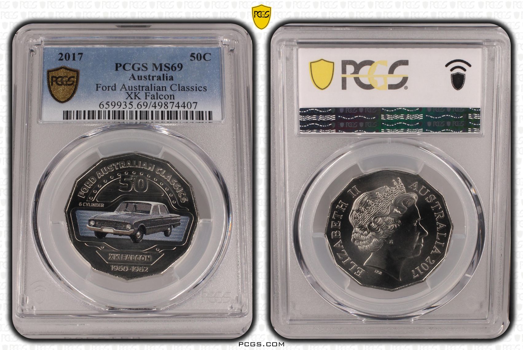 Ford Australian Classics - XK Falcon, Fifty Cent, 2017, PCGS MS69