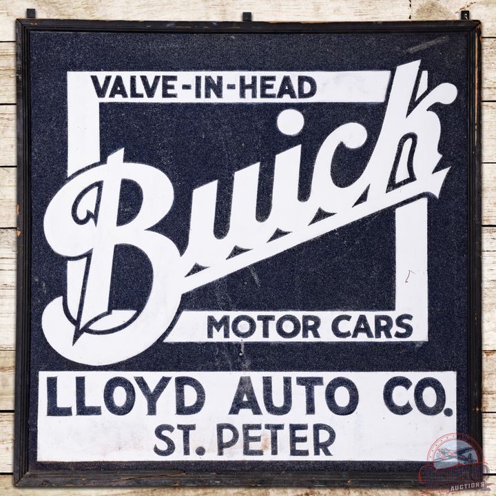 48" Buick Valve In Head Motor Cars SST Smaltz Sign Lloyd Auto Co. St. Peter - 8.5
