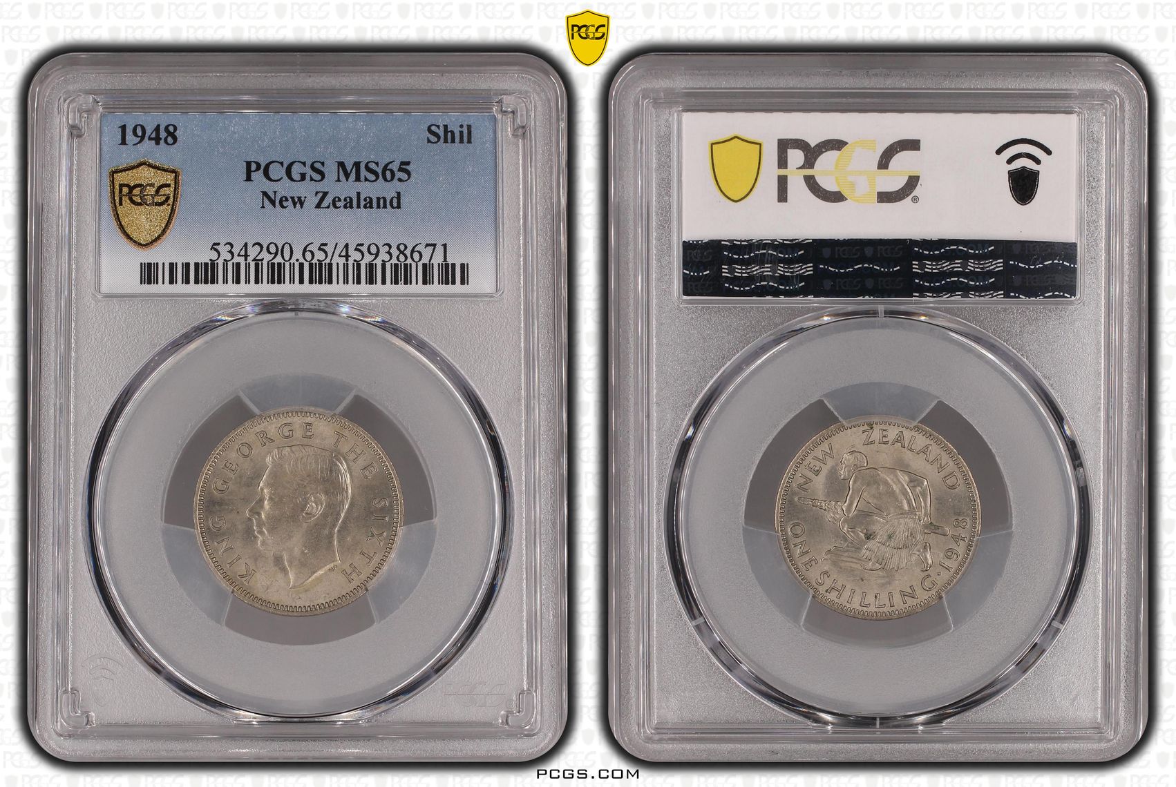 1948 New Zealand Shilling PCGS - MS65 -671