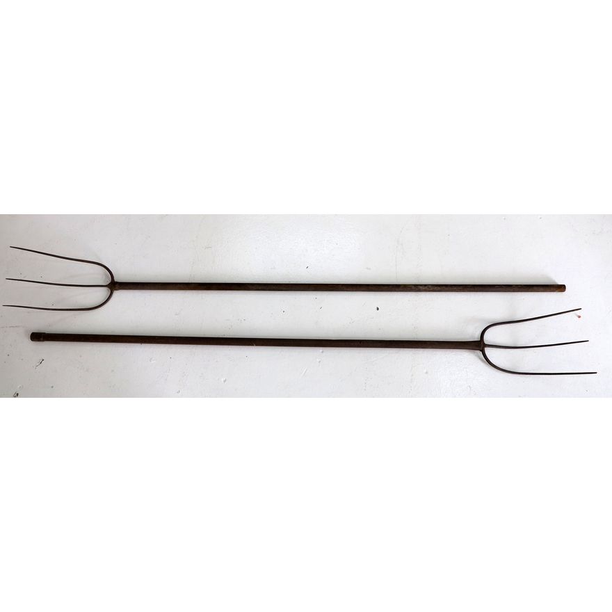 PAIR OF VINTAGE STEEL PITCH FORKS