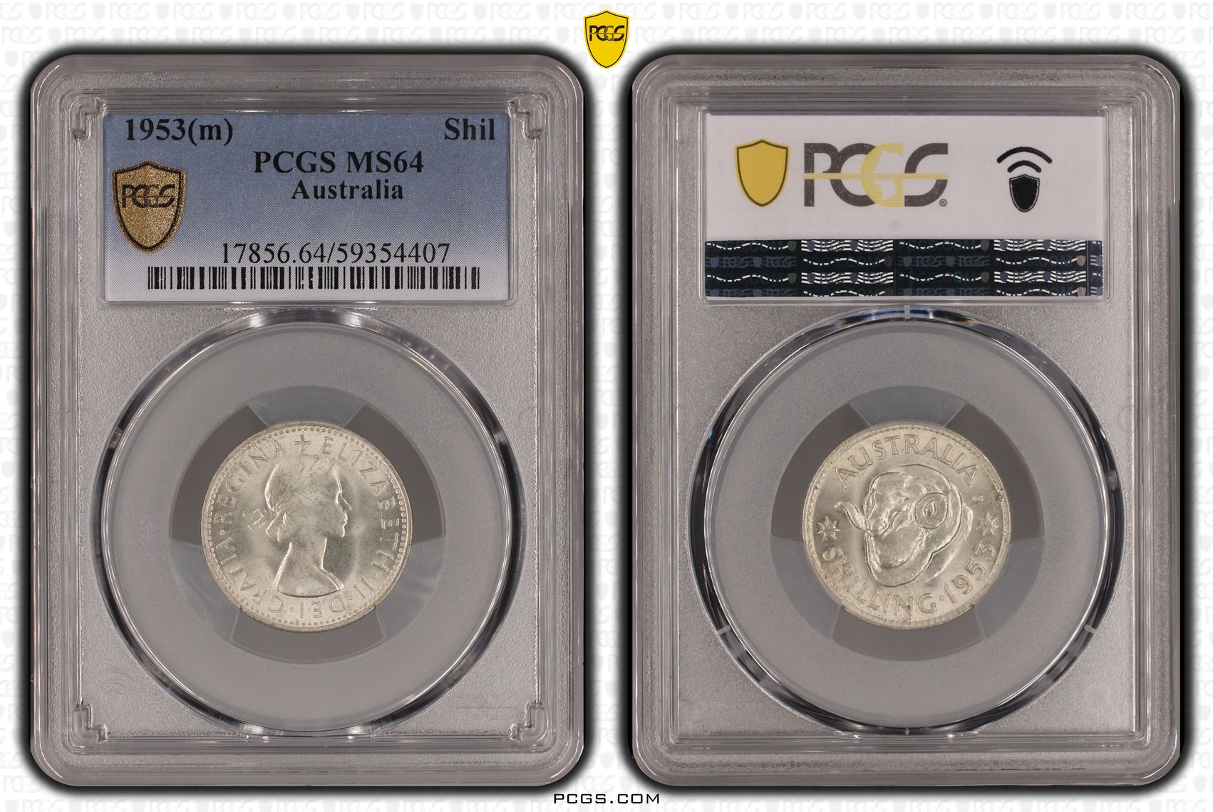 Elizabeth II, Shilling, 1953(m), PCGS MS64