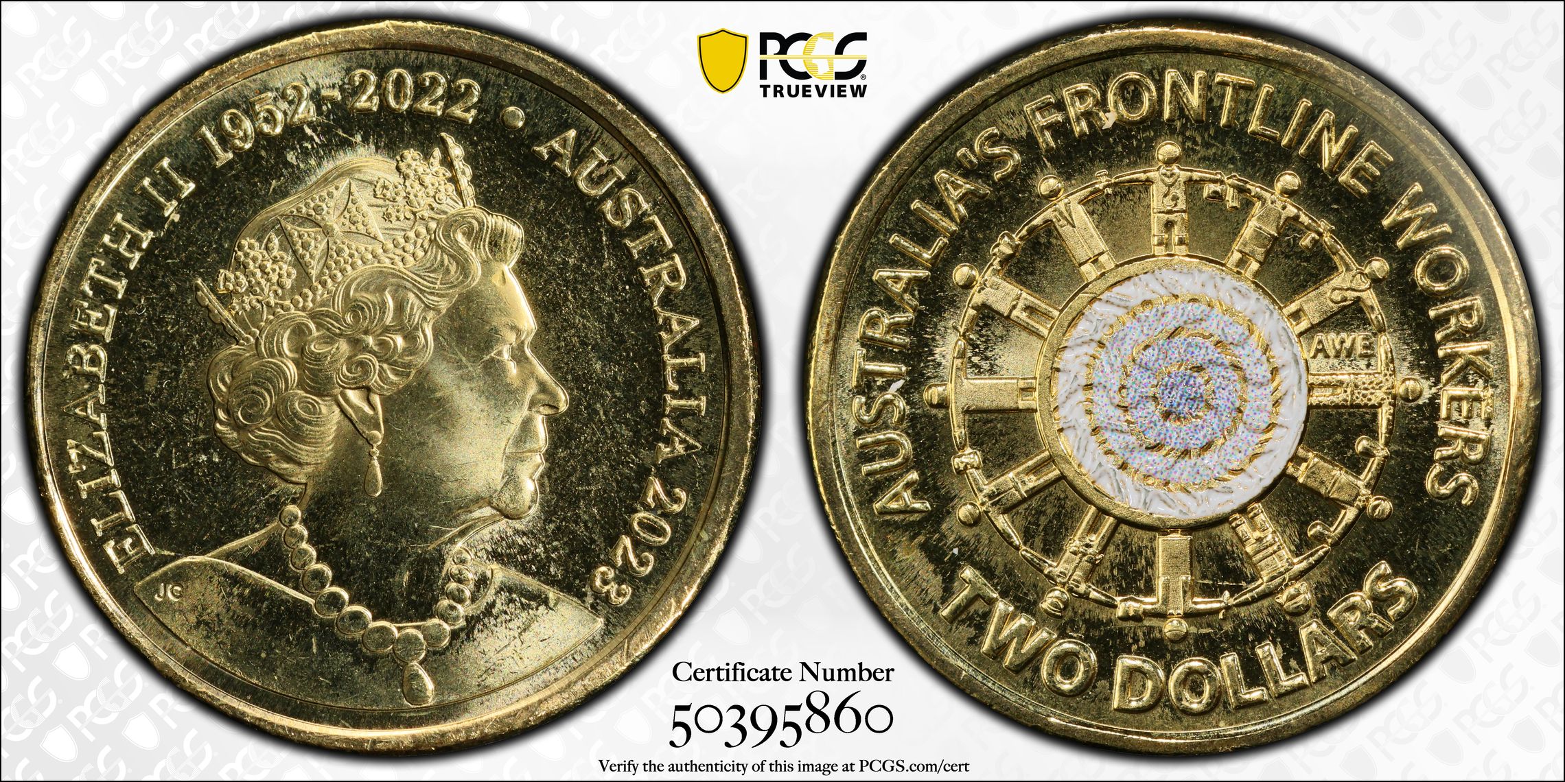 35th Ann $2 Coin Set Colourised Australia's Frontline Workers, Two Dollar, 2023, PCGS MS66