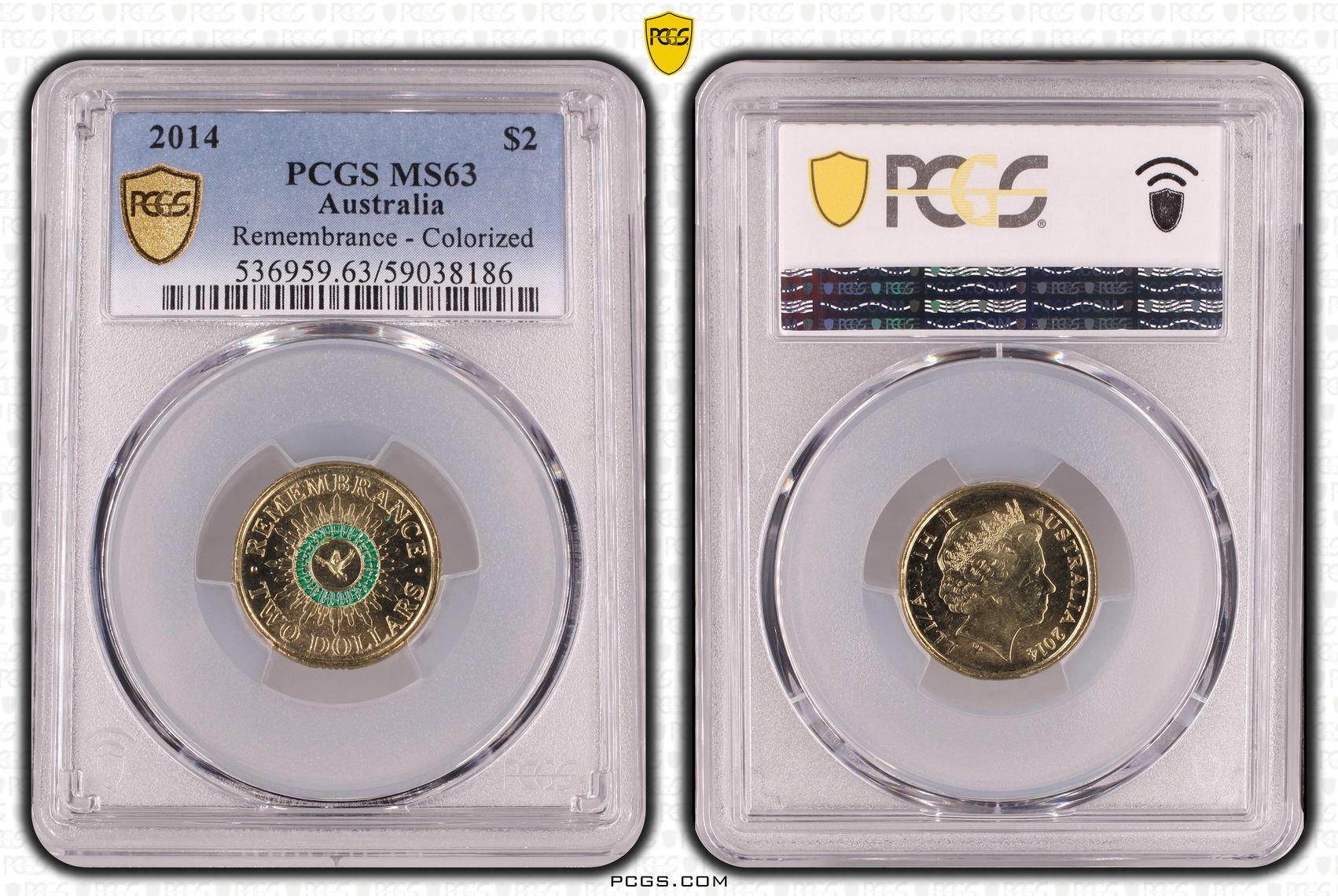 Remembrance - Colorized, Two Dollar, 2014, PCGS MS63