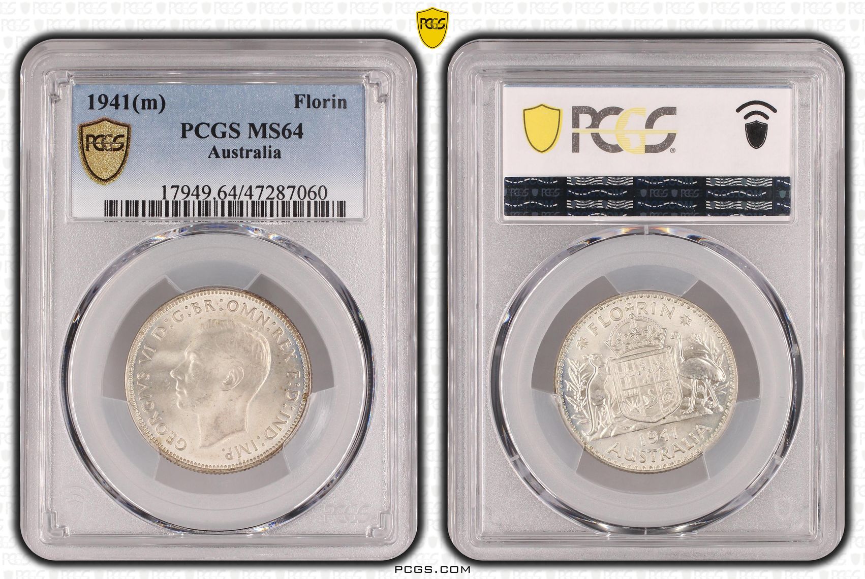 Florin, 1941(m), PCGS MS 64