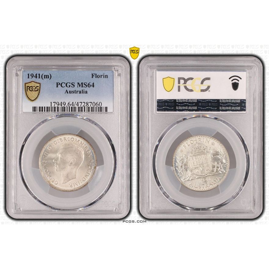 Florin, 1941(m), PCGS MS 64