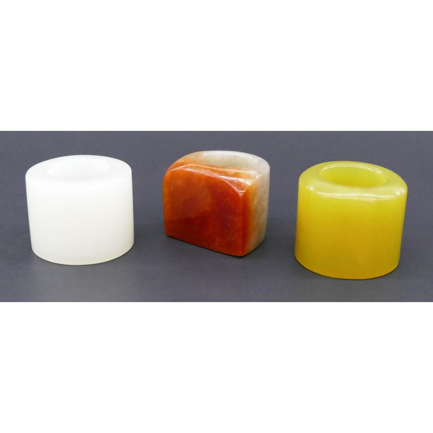 3pc Chinese Jade Archer's Rings 1''x1.25''