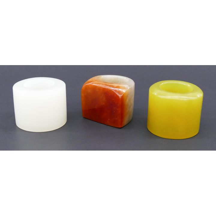 3pc Chinese Jade Archer's Rings 1''x1.25''