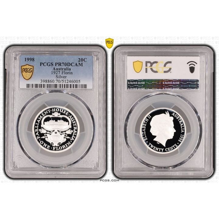 1927 Florin Silver, Twenty Cent, 1998, PCGS PR70DCAM
