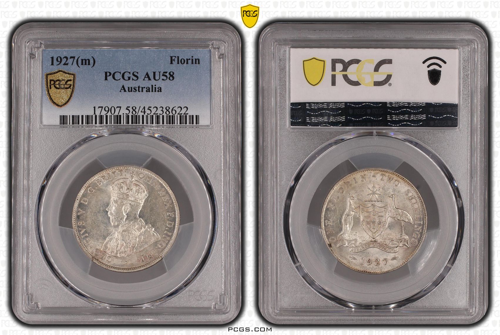 1927(m) Australia Florin PCGS - AU58 -622