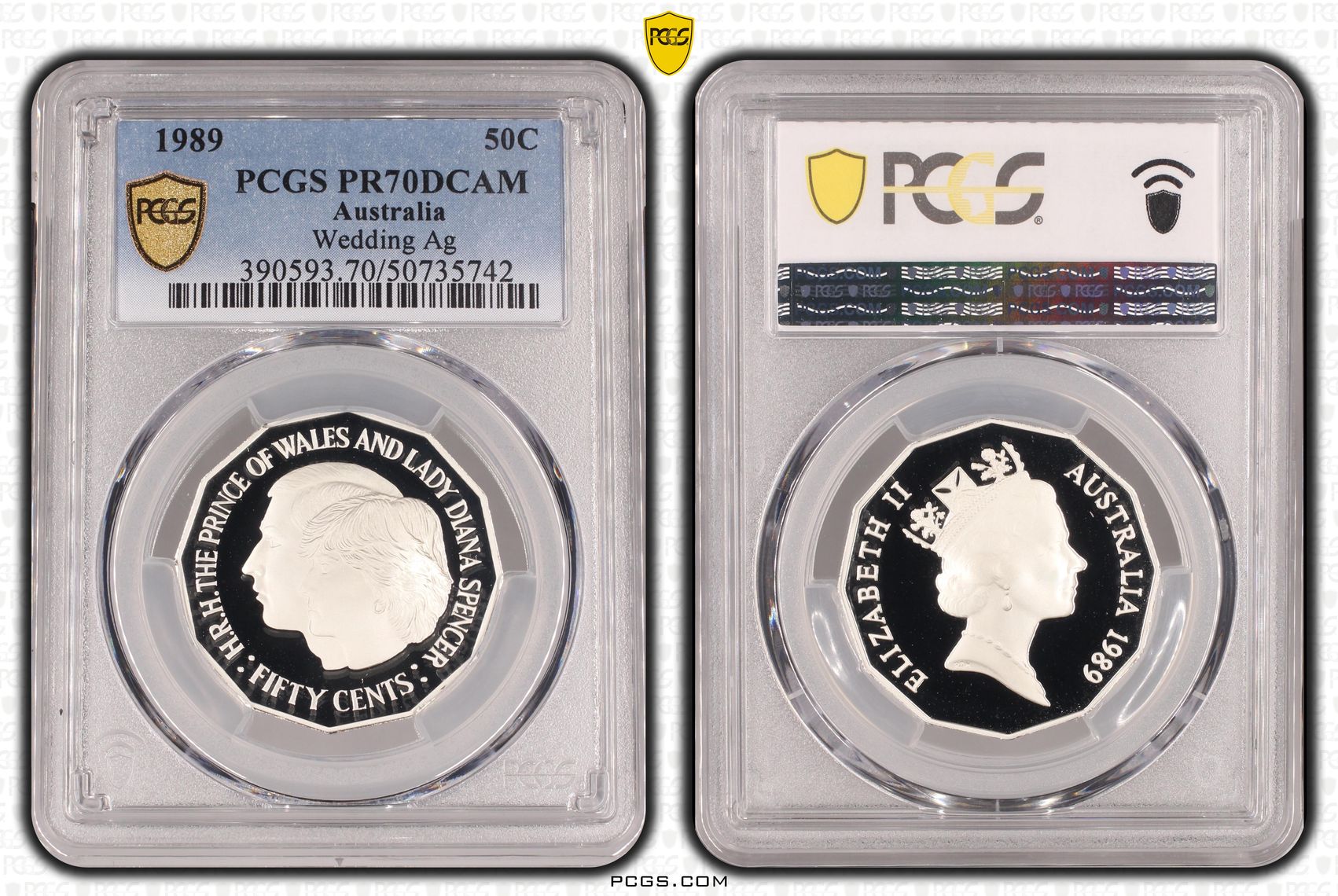 Wedding Ag, Fifty Cent, 1989, PCGS PR70DCAM