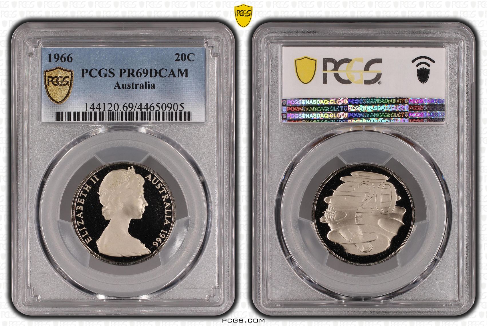 1966 Australia Twenty Cent, 20c PCGS - PR69DCAM -905