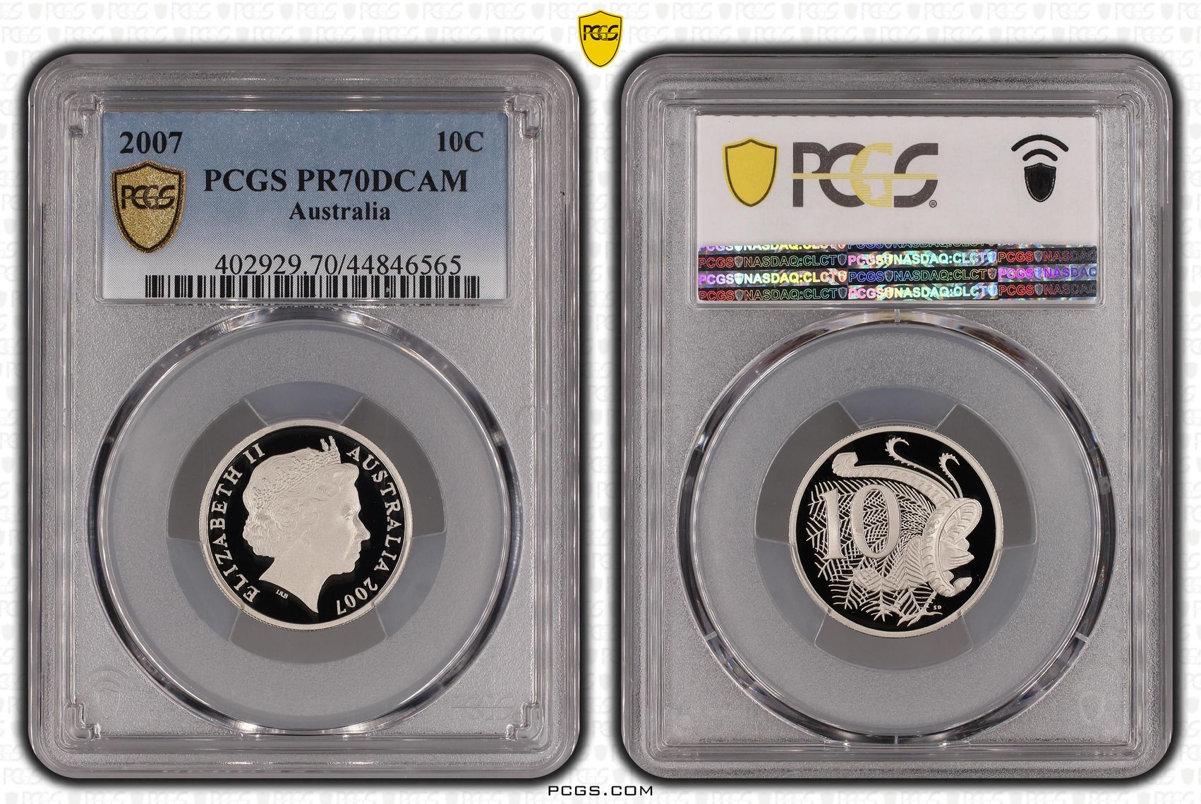 449 · 2007 Australia Ten Cent, 10c PCGS - PR70DCAM POP 36/0 -565