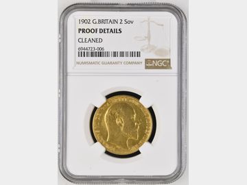 1902 EDWARD VII PROOF 2 POUND PROOF DETAILS