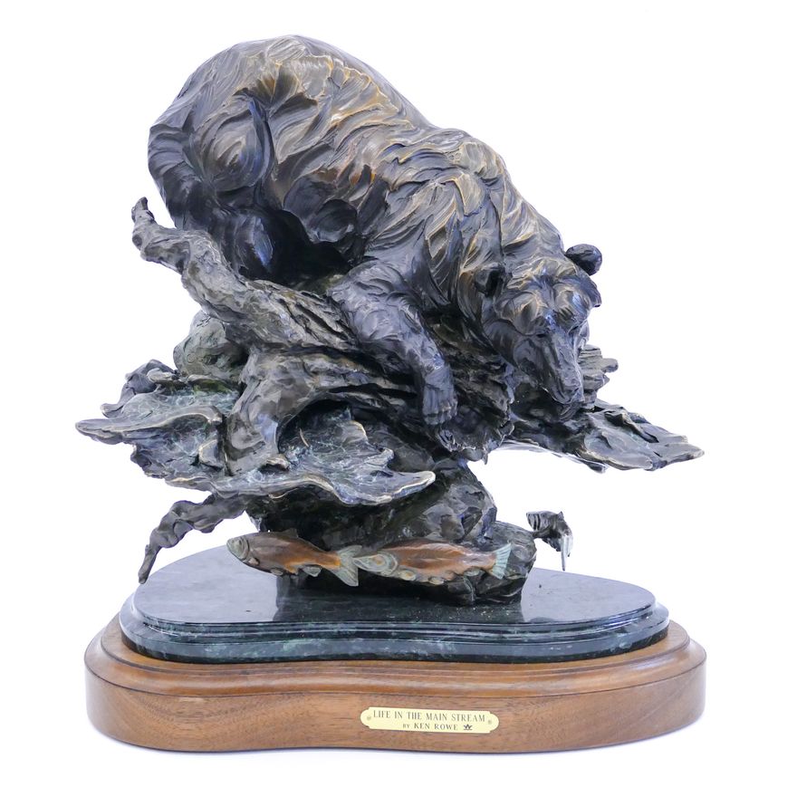 Ken Rowe ''Life in the Main Stream'' (Bear) 1997 Bronze