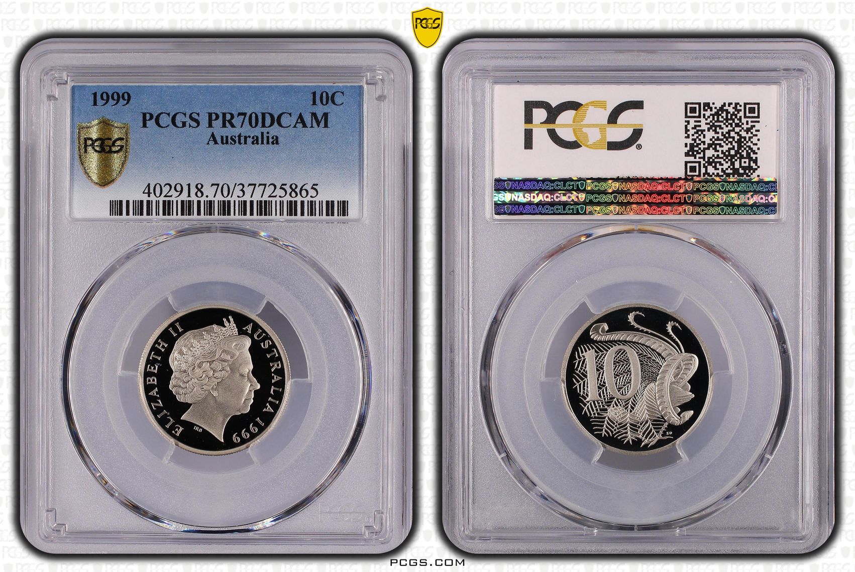 135 · 1999 Australia Ten Cent, 10c PCGS - PR70DCAM POP 26/0 -865