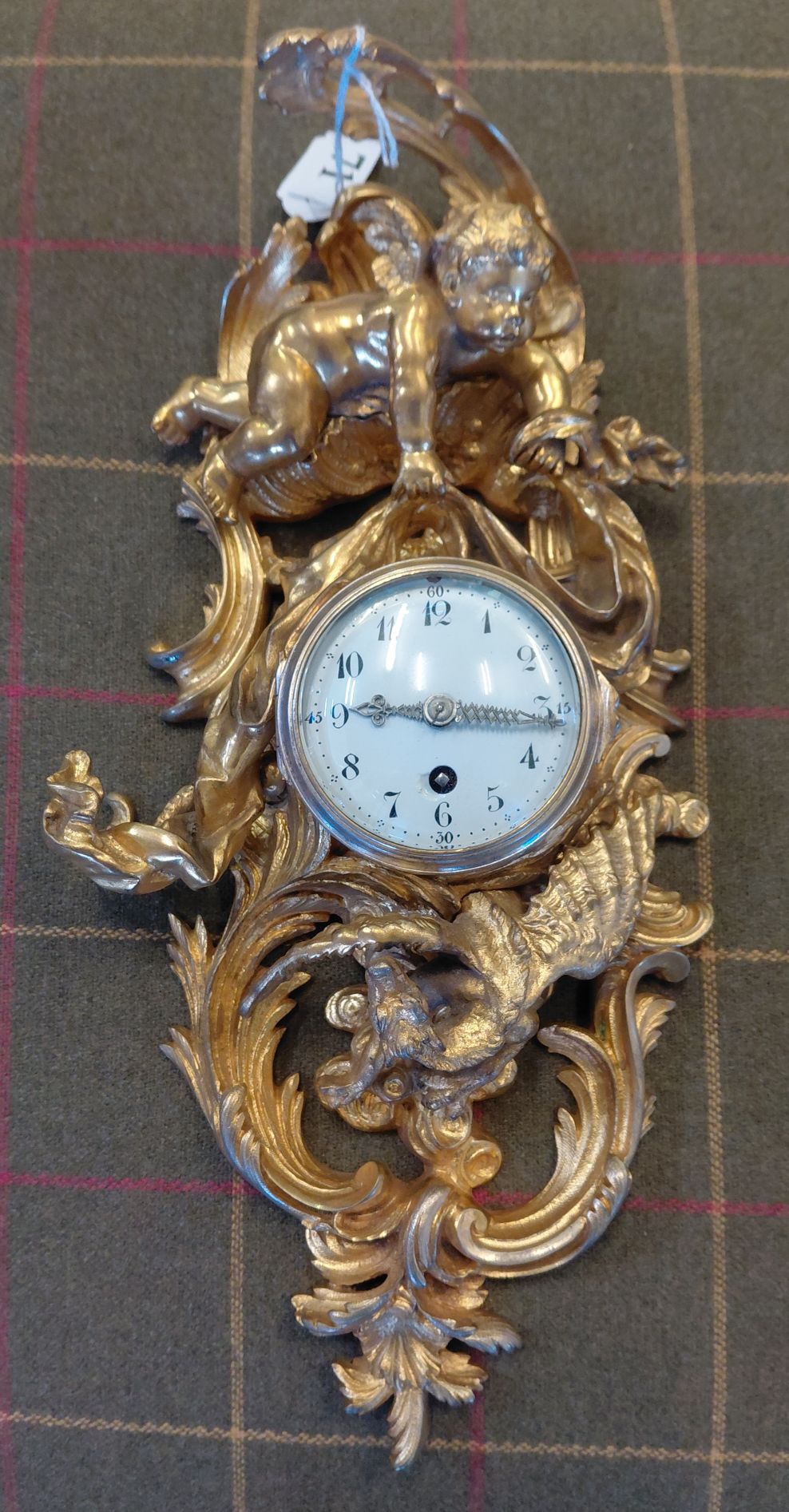 STUNNING FRENCH BRASS WALL CLOCK