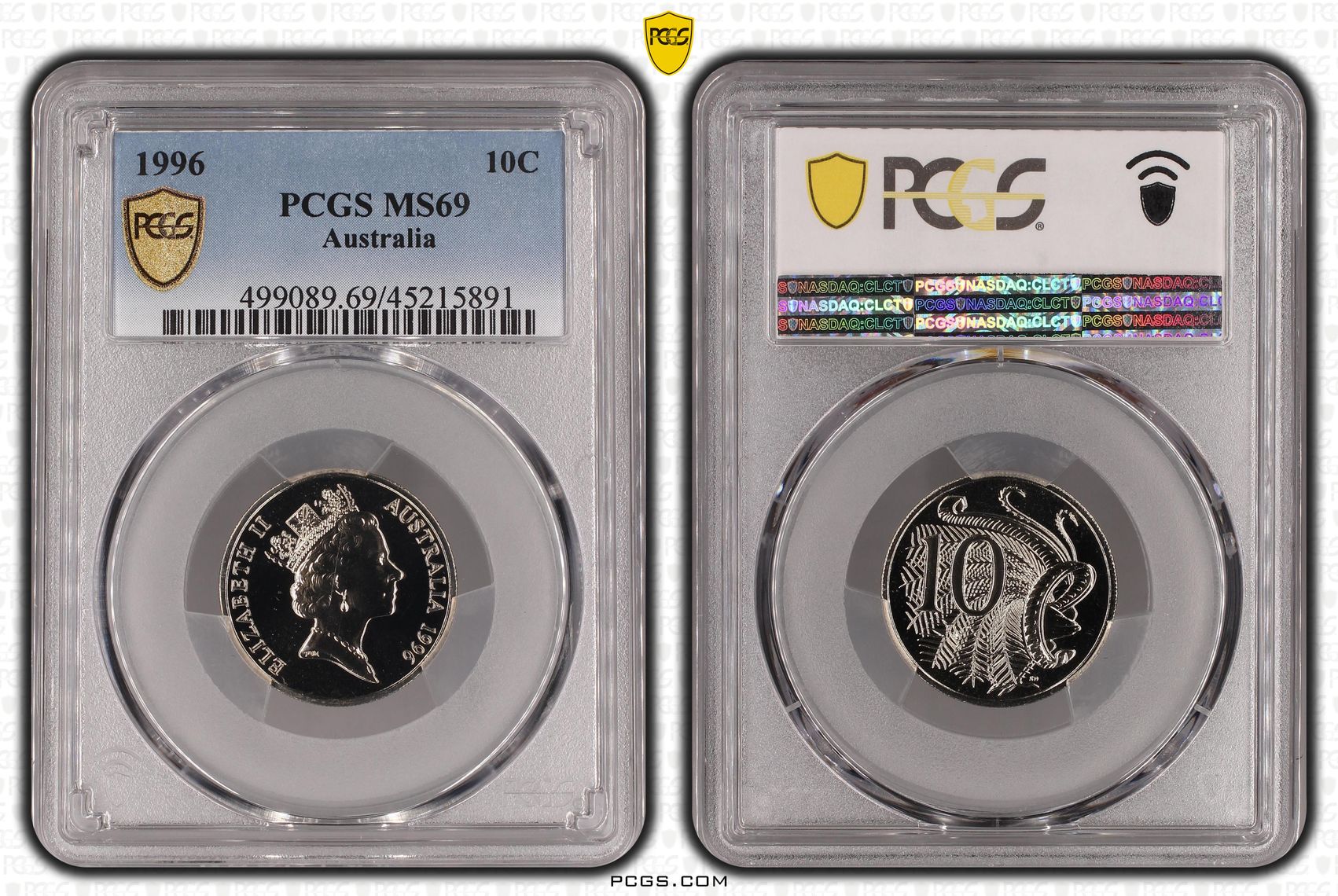 1996 Australia Ten Cent, 10c PCGS - MS69 POP 3/0 -891