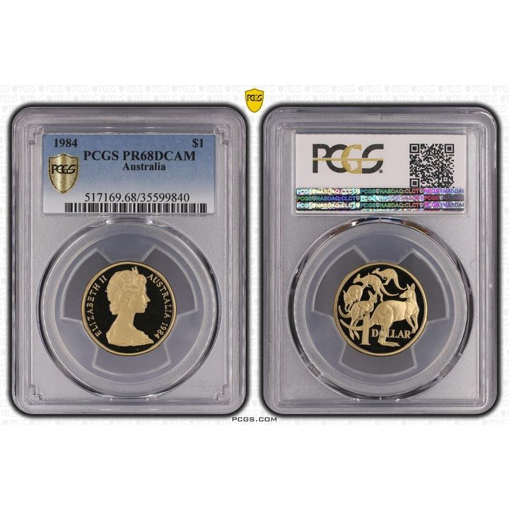 1984 Australia One Dollar, $1 PCGS - PR68DCAM -840